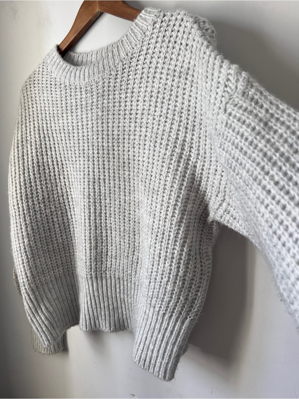 Ardene Heathered Light Gray Chunky Crew Sweater - Picture 5 of 6